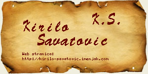 Kirilo Savatović vizit kartica